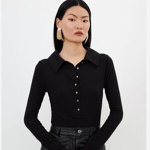 Northstrom Shirt  Black Long Sleeve Button-Up Top